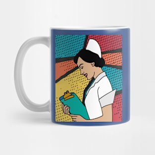 Colorful And Pretty Retro Nurse Mug